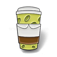 Milk Tea Alloy Enamel Brooch, for Men and Women, Dirnk, Yellow, 30.5x17.5x1.5mm(JEWB-C023-08A-EB)