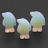 Opalite Carved Penguin Figurines, for Home Office Desktop Feng Shui Ornament, 27x18mm(PW-WG12060-11)