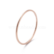 925 Sterling Silver Plain Band Rings For Women, Rose Gold, 1mm, US Size 7 1/4(17.5mm)(RJEW-S006-03RG)