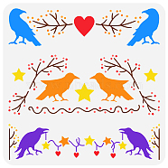 PET Hollow Out Drawing Painting Stencils, for DIY Scrapbook, Photo Album, Bird Pattern, 30x30cm(DIY-WH0391-0094)