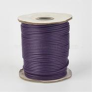Eco-Friendly Korean Waxed Polyester Cord, Indigo, 3mm, about 41.01~41.56 Yards(37.5~38m)/Roll(YC-P002-3mm-1137)
