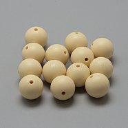 Food Grade Eco-Friendly Silicone Focal Beads, Round, Moccasin, 18~20mm, Hole: 2mm(SIL-R008D-11)