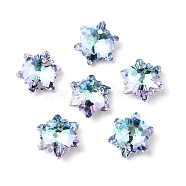 K9 Glass Rhinestone Pendants, Imitation Austrian Crystal, Faceted, Snowflake, Vitrail Light, 14x7mm, Hole: 1.6mm(GLAA-F083-03A-01)