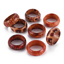 Wood Thumb Rings, Mixed Color, Size 10, 20mm(RJEW-N028-05-M)