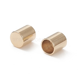 201 Stainless Steel Cord Ends, End Caps, Column, Real 24K Gold Plated, 6x5mm, Inner Diameter: 4mm(X-STAS-G288-01B-G)