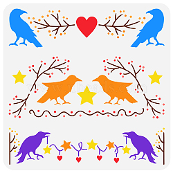 PET Hollow Out Drawing Painting Stencils, for DIY Scrapbook, Photo Album, Bird Pattern, 30x30cm(DIY-WH0391-0094)