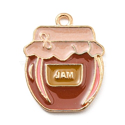 Thanksgiving Day Alloy Enamel Pendants, Light Gold, Honey Jar, 21x16.5x1.5mm, Hole: 1.6mm(ENAM-D060-02H-KCG)