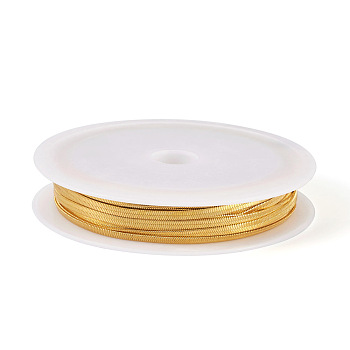 5 Yards Plating Brass Serpentine Chain, Unwelded, with Spools, Golden, 2x0.3mm