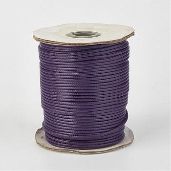Eco-Friendly Korean Waxed Polyester Cord, Indigo, 3mm, about 41.01~41.56 Yards(37.5~38m)/Roll