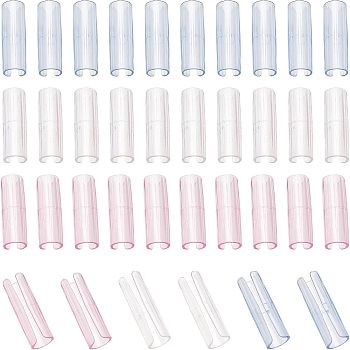 CHGCRAFT 36Pcs 3 Colors Transparent ABS Plastic Bed Sheet Grippers, Fasteners Bed Sheet Clip, Quilt Fixator, Column, Mixed Color, 50x17mm, 12pcs/color