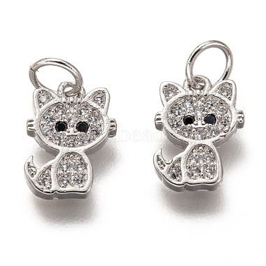 Brass Micro Pave Clear Cubic Zirconia Charms(ZIRC-C020-38)-3
