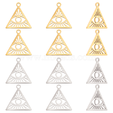 Golden & Stainless Steel Color Triangle 304 Stainless Steel Pendants