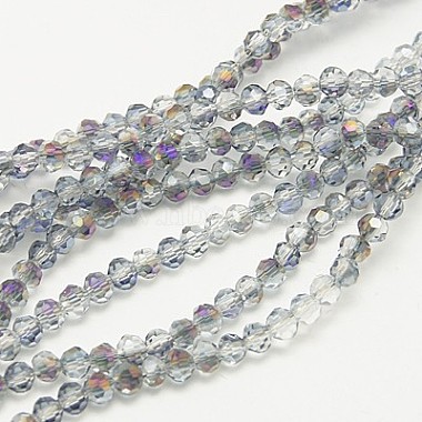 3mm Purple Round Electroplate Glass Beads