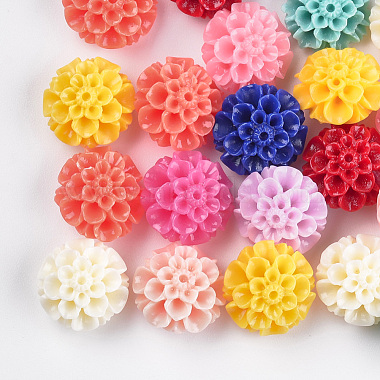 13mm Mixed Color Flower Synthetic Coral Beads