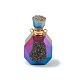 Electroplated Natural Druzy Agate Openable Perfume Bottle Pendants(G-L524-10G-01)-2