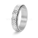 304 Stainless Steel Rotatable Finger Rings, Scale Pattern, Fidget Spinner Ring for Calming Worry Meditation, Stainless Steel Color, US Size 10(19.8mm)(WG59C07-02)