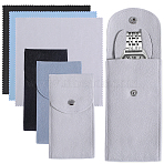 3 Sets 3 Colors Rectangle Velvet Single Watch Storage Bags, with 3 Sheets 3 Colors Microfiber Glasses Cloth, Mixed Color, Bag: 13x7x0.9cm, 1 set/color(ABAG-BBC0001-11)
