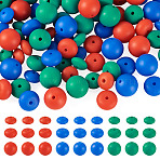 90Pcs 9 Styles Round Silicone Focal Beads, Mixed Color, 12~15x6.5~15mm, Hole: 2mm, 10pcs/style(SIL-TA0003-59)