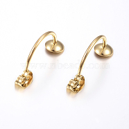 Ion Plating(IP) 304 Stainless Steel Ear Nuts, Friction Earring Backs for Stud Earrings, with Tray, Golden, 23x6mm, Pin: 1mm, Tray: 6mm(X-STAS-H423-07G)