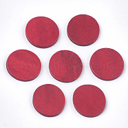 Painted Wood Cabochons, Flat Round, Crimson, 20x2mm(WOOD-T021-17B)