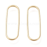 Brass Linking Ring, Long-Lasting Plated, Oval, Real 18K Gold Plated, 25x8.5x1mm, Inner Diameter: 23.3x7mm(KK-L006-013G)