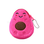Avocado Fluffy Cloth Clutch Bags, Change Purse with Zipper & Clasp, for Women, Deep Pink, 10.5x8.4cm(PAAG-PW0016-22D)