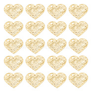 20Pcs Brass Pendants, Long-Lasting Plated, Hammered, Heart, Real 18K Gold Plated, 17.5x20x1.2mm, Hole: 1.8mm(KK-AR0003-48)