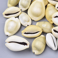 Natural Cowrie Shell Beads, No Hole/Undrilled, Light Khaki, 25~34x16~25x12~17mm(X-SSHEL-N034-A-26)