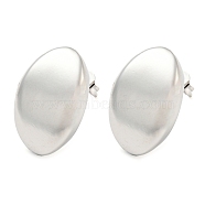 Rack Plating Brass Oval Stud Earrings, Long-Lasting Plated, Cadmium Free & Lead Free, Platinum, 20x13.5mm(EJEW-P242-07P)