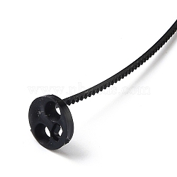 3-Hole Plastic Buttons, Without Sewing, Black, 94x10mm, Hole: 2mm, 30Pcs/Bag(BUTT-C002-01A)