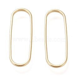 Brass Linking Ring, Long-Lasting Plated, Oval, Real 18K Gold Plated, 25x8.5x1mm, Inner Diameter: 23.3x7mm(KK-L006-013G)