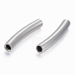 Tarnish Resistant 304 Stainless Steel Tube Beads, Curved, Stainless Steel Color, 25x4mm, Hole: 3mm(STAS-K154-B-78P)