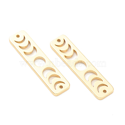 Brass Moon Phase Bar Links, Long-Lasting Plated, Rectangle, Real 18K Gold Plated, 20x5x1mm, Hole: 0.7mm(KK-P001-96G)