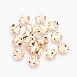 Brass Charms, Long-Lasting Plated, Nickel Free, Lotus Leaf, Real 18K Gold Plated, 10x1.5mm, Hole: 1.4mm(KK-F784-24G-NF)