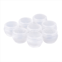 Plastic Mushroom Cosmetics Cream Jar, Empty Portable Refillable Bottle, WhiteSmoke, 2.8x3.9cm,  Capacity: 10g(MRMJ-BC0001-39B)