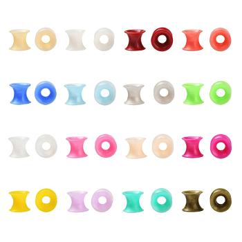 32Pcs 16 Colors Silicone Thin Ear Gauges Flesh Tunnels Plugs, Ring, Mixed Color, 6mm, Hole: 5.4mm, 2pcs/color