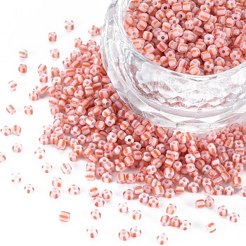 12/0 Glass Seed Beads, Opaque Colours Seep, Pink, 2mm, hole: 0.8mm