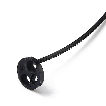 3-Hole Plastic Buttons, Without Sewing, Black, 94x10mm, Hole: 2mm, 30Pcs/Bag