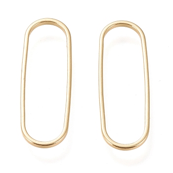 Brass Linking Ring, Long-Lasting Plated, Oval, Real 18K Gold Plated, 25x8.5x1mm, Inner Diameter: 23.3x7mm