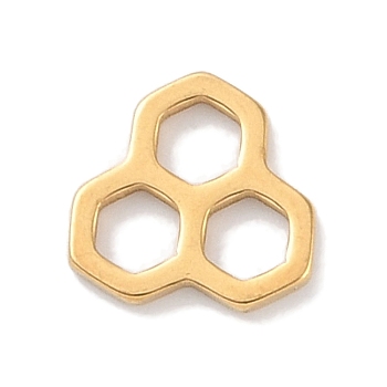 Golden Plated 304 Stainless Steel Charms, Laser Cut, Ring, 8x8x1mm