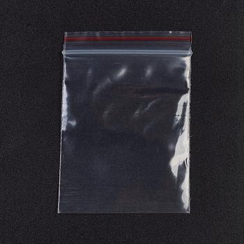 Plastic Zip Lock Bags, Resealable Packaging Bags, Top Seal, Self Seal Bag, Rectangle, Red, 7x5cm, Unilateral Thickness: 1.8 Mil(0.045mm), 100pcs/bag