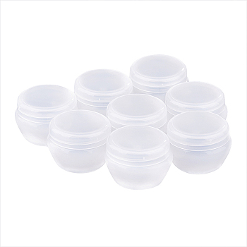 Plastic Mushroom Cosmetics Cream Jar, Empty Portable Refillable Bottle, WhiteSmoke, 2.8x3.9cm,  Capacity: 10g