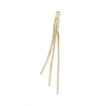 Brass Serpentine Chains Tassel Big Pendants, Golden, 61.5x3x1mm, Hole: 1.8mm