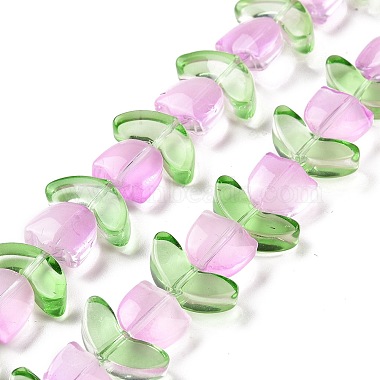 Pearl Pink Flower Glass Beads