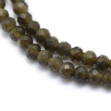 Natural Golden Sheen Obsidian Beads Strand(G-E411-34-2mm)-3