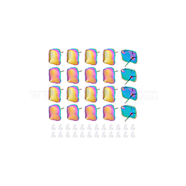 unicraftale couleur arc-en-ciel 304 découvertes de boucles d'oreilles en acier inoxydable avec trou(STAS-UN0036-11)-6