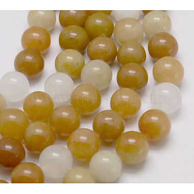 Natural Yellow Jade Beads Strands(G-G150-10mm-1)-2