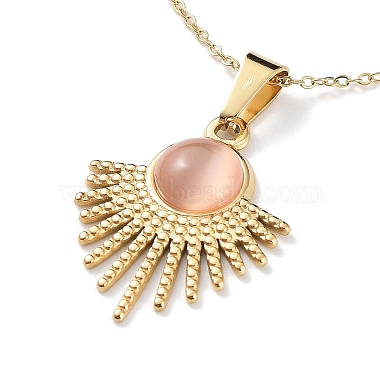 Pink Sun Cat Eye Necklaces