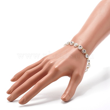 Handmade Evil Eye Lampwork Beads Stretch Bracelet(BJEW-JB06864-01)-3