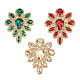 3Pcs 3 Colors Teardrop Shape Alloy Rhinestone Appliques(FIND-FG0002-20)-1